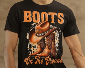 Bottes sur le sol Western Cowboy Cowgirl PNG sublimation Design country line dance téléchargement numérique pour ferme rodéo chemise imprimable