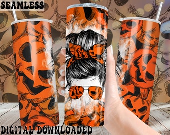 mom pumpkin halloween tumbler png,mom life tumbler,momster tumbler,halloween tumbler,messy bun tumbler,spooky tumbler,happy halloween png
