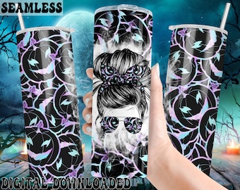 mom black pumpkin halloween tumbler png,mom life tumbler,momster tumbler,halloween tumbler,messy bun tumbler,spooky tumbler