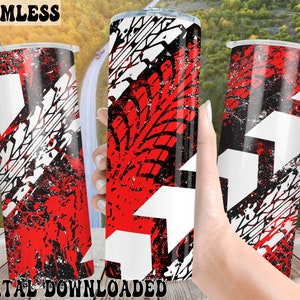 tires offroad tumbler design,20oz Skinny Tumbler Template For Sublimation,tire truck png,Red Tire Tracks Tumbler png