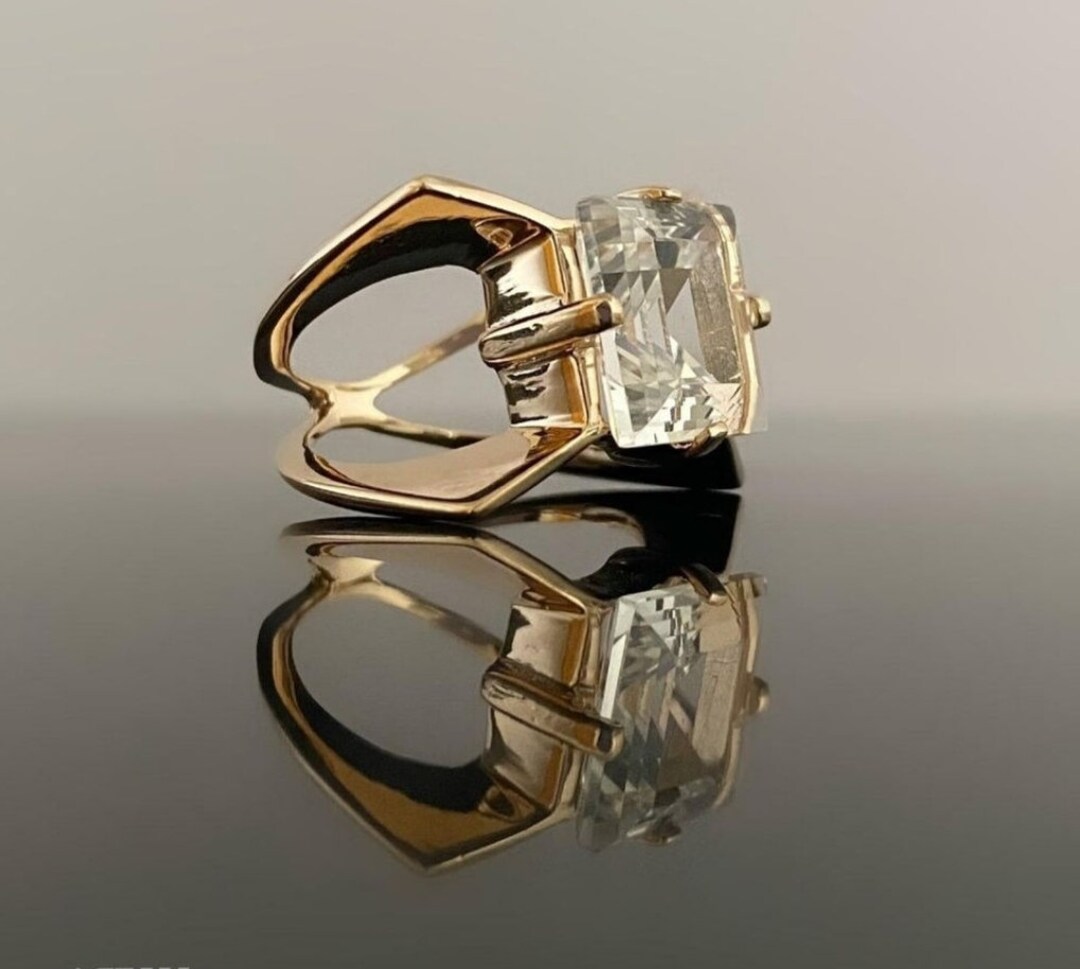 White Quartz Ring, Stone Ring, Bezel Ring, Wide Band Ring, 925 Sterling