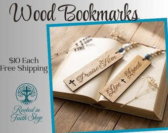 Engraved Wood Bookmark with Leather Tassel – Hope Message keepsake