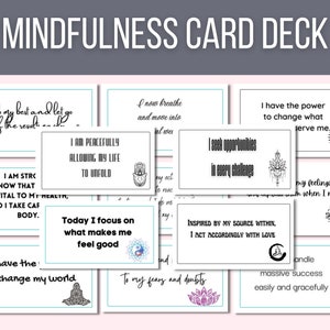 Mindfulness Printable Card Deck - Inspirational Card Deck - Positive ...
