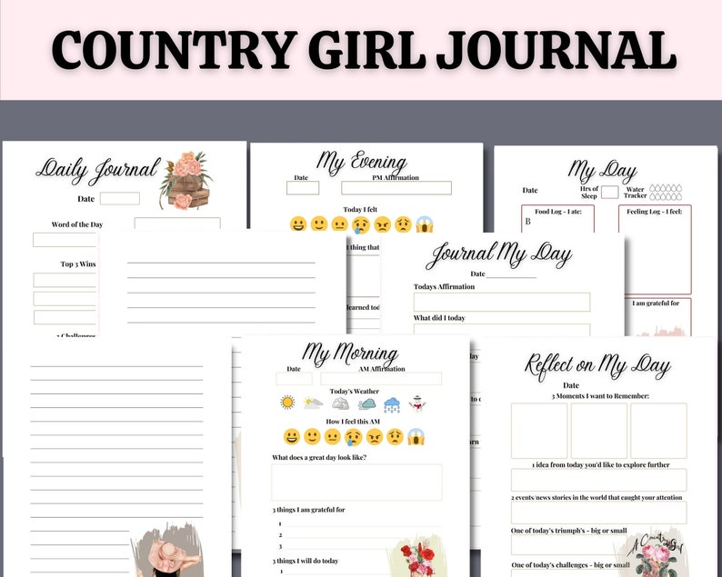 Country Girl Journal Printable - Printable Journal - Daily Journal ...