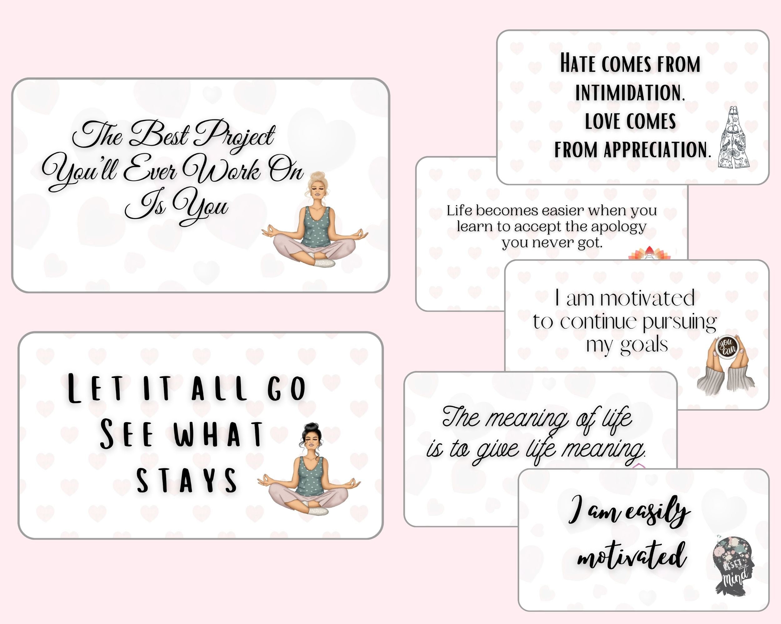 Positive Reminders Positive Affirmation Cards - Positive Thinking Cards ...