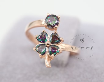 Four Leaf Clover Silver Ring
