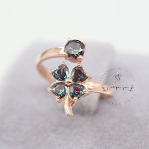 Four Leaf Clover Silver Ring