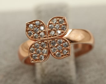 Four Leaf Clover Silver Ring