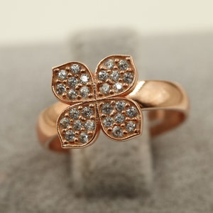 Four Leaf Clover Silver Ring