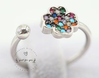 Four Leaf Clover Silver Ring