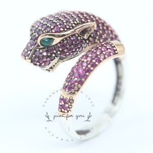 Jaguar Panther Leopard Cubic Zirkon Ring