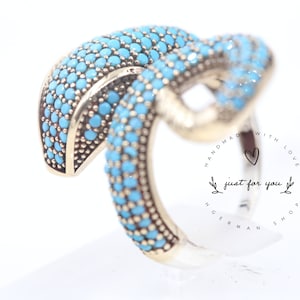 Turquoise Snake Sterling  Silver Ring, Handmade Jewelry, Gifts for Her