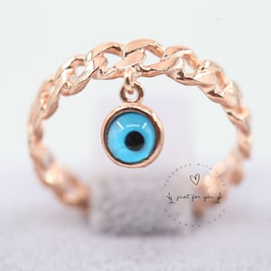 Infinity Silver Ring with Evil Eye