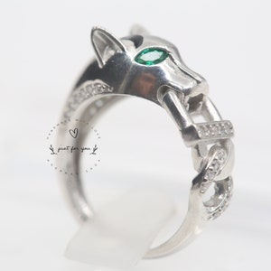 Jaguar Panther Leopard Cubic Zircon Ring