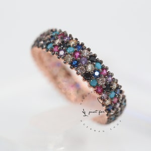 Sterling zilveren bandring met zirkonia&#39;s - trendy en chique statement-sieraden, zilveren zegelring, brede bandring