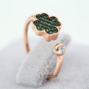 Four Leaf Clover Silver Ring