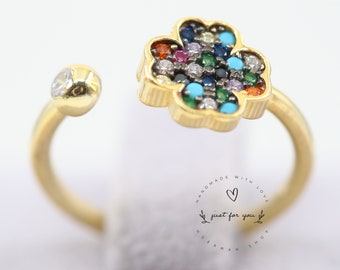Four Leaf Clover Silver Ring