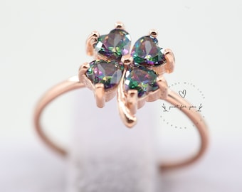 Four Leaf Clover Silver Ring