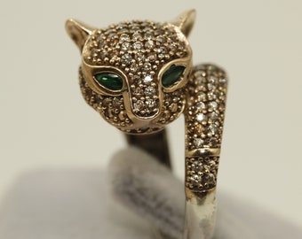 Jaquar Leopard Silver Ring Black Panther Ring Ring Animal Ring Handmade 24K Gold Ring Diamond Ring Biker Ring Steampunk Ring