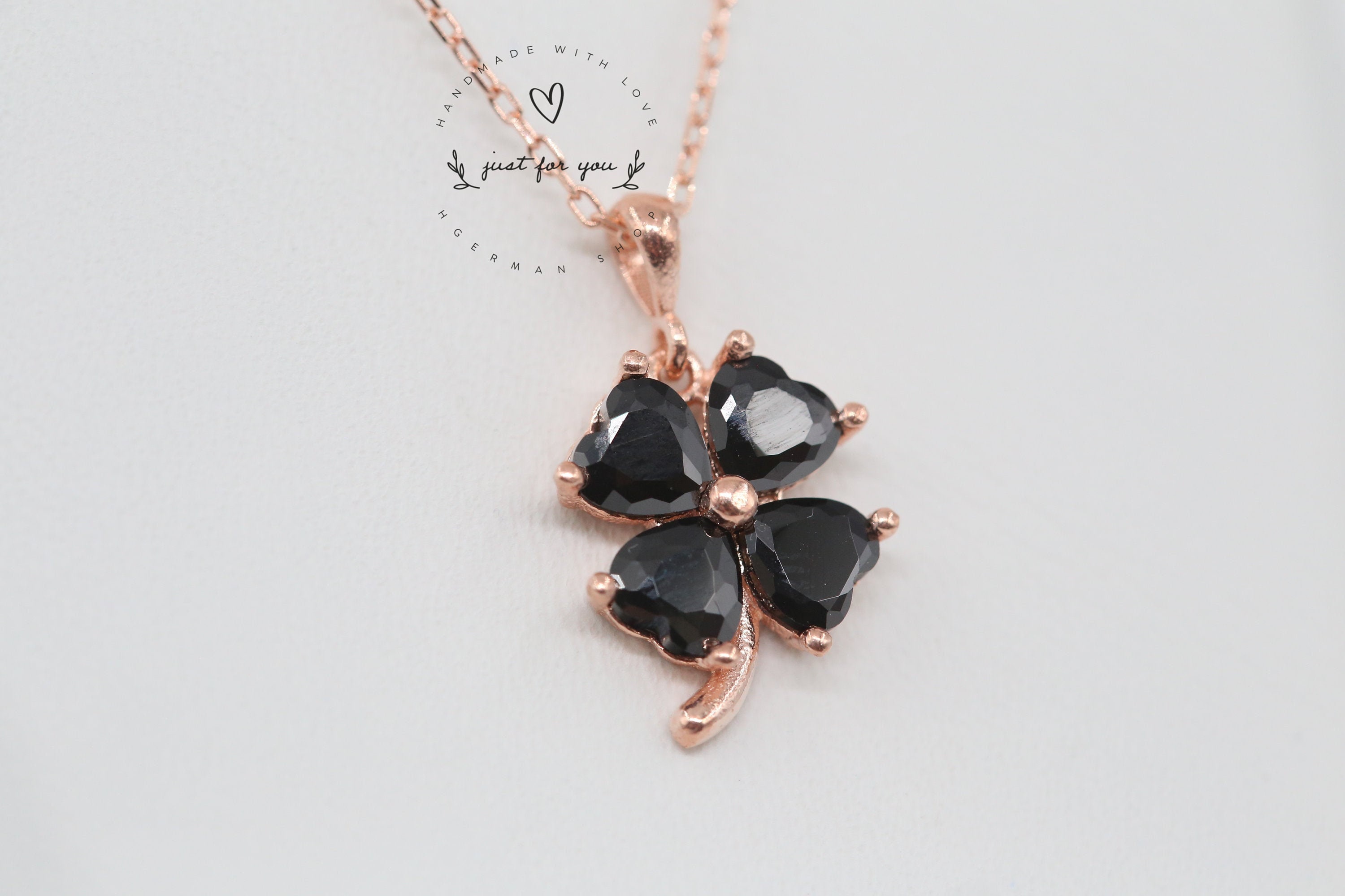 Sophisticated silver color four leaf clover neckpiece