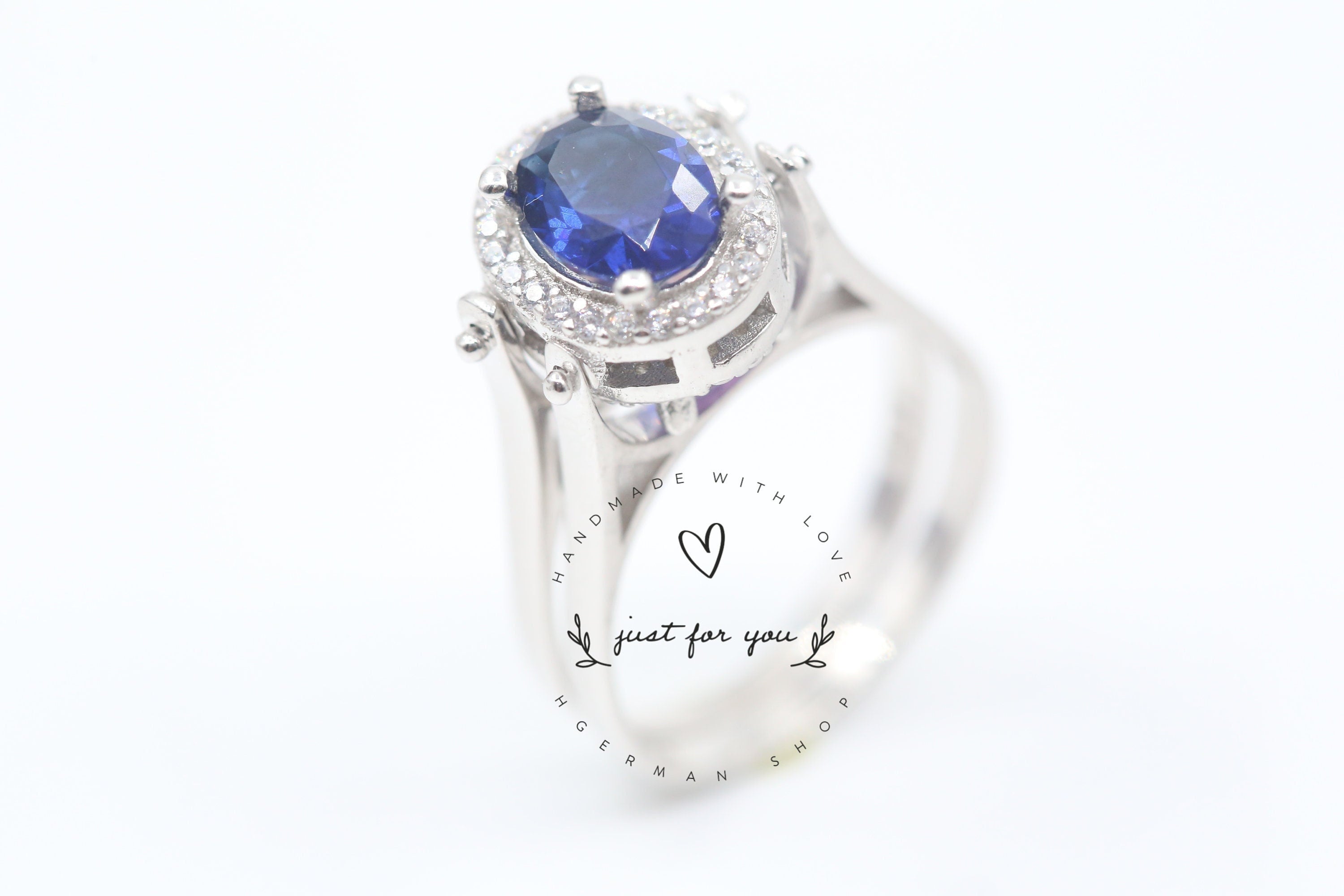 Handmade Reversible Sterling Silver Ring, Sapphire and Amethyst - Etsy