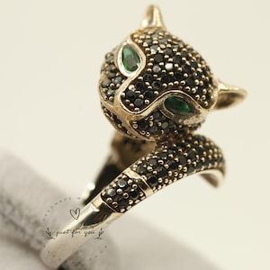 Jaguar Panther Leopard Cubic Zircon Ring