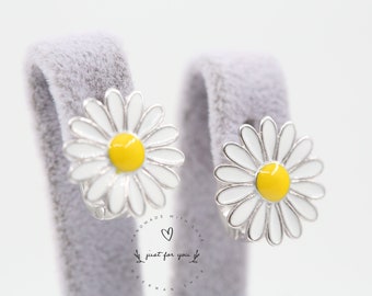 Silver Sunflower Earrings