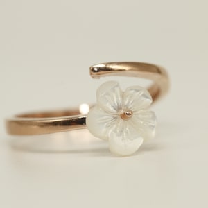 Flower Adjustable Silver Ring