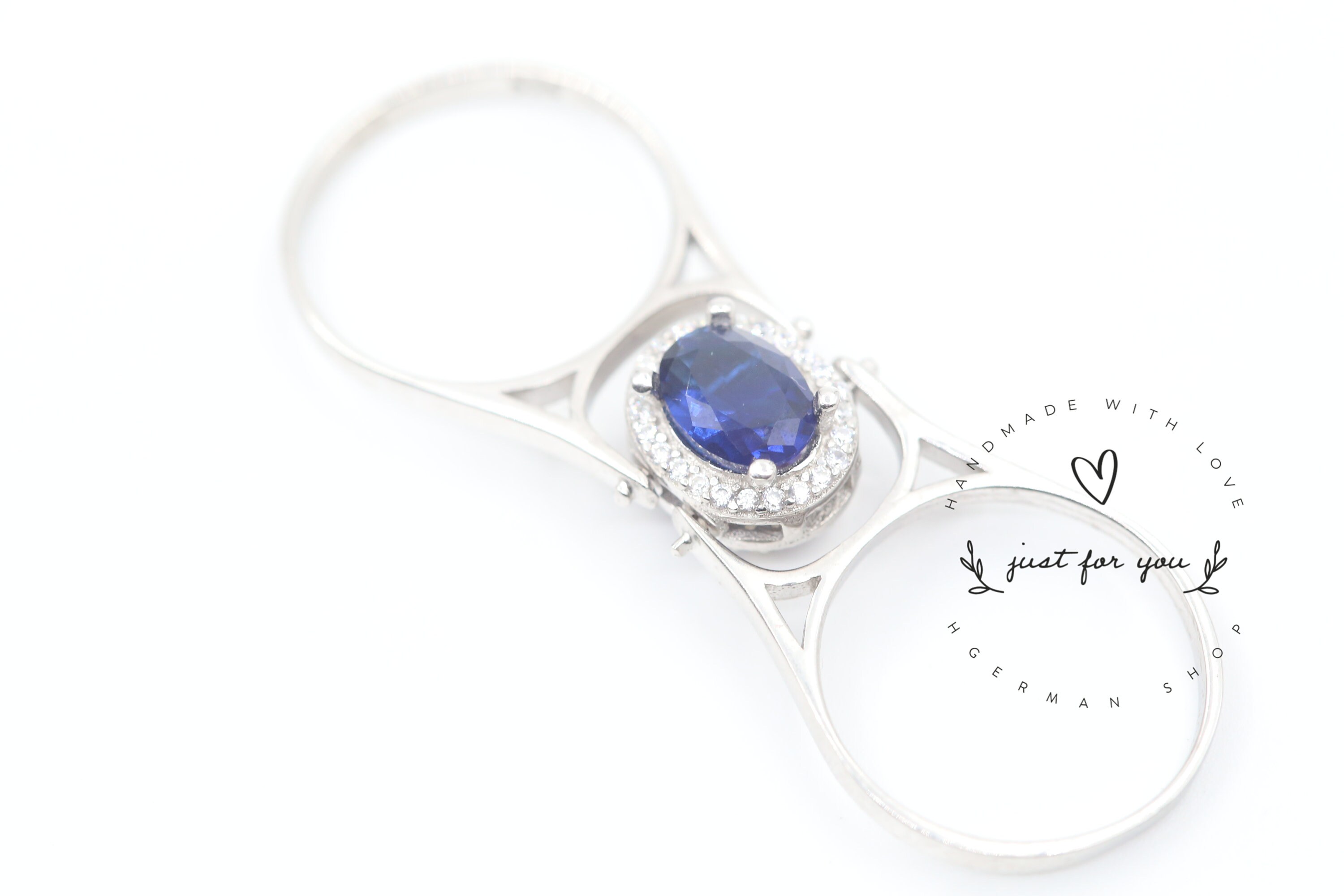 Handmade Reversible Sterling Silver Ring, Sapphire and Amethyst - Etsy