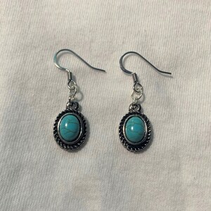 Oval Turquoise Earrings