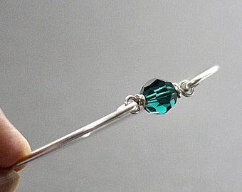 May Birthstone Bracelet, Emerald Green Crystal Bracelet, May Birthday Gift for Her, Gemstone Bracelet, Emerald Green Jewelry
