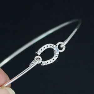 Silver Horseshoe Bracelet Gift For Horse Loving Friend, Good Luck Jewelry Gift For Her, Equestrian Jewelry