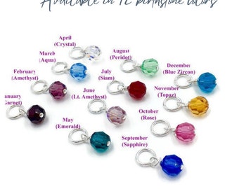 Swarovski Crystal Birthstone Charm: Wire Wrapped Bead