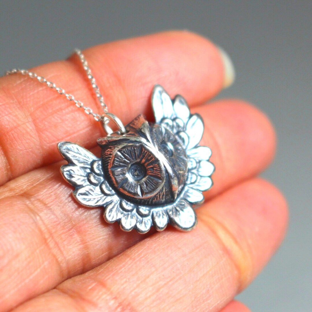 Collier Vintage Hibou Lune