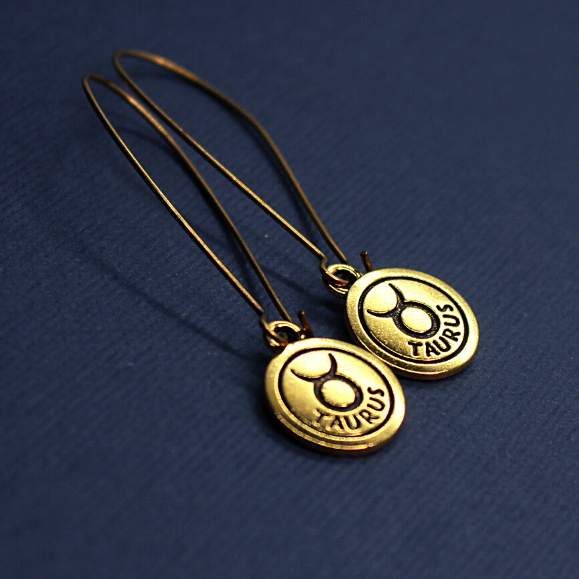 Gold Zodiac Earrings May Birthday Gift Personalized Zodiac Etsy UK