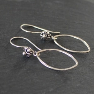 Sterling Silver Teardrop Earrings, Outline Drop Earrings, Minimalist Everyday Earrings, Simple Silver Dangle Earrings Gift For Mom, Wife