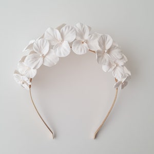 MARINA Bridal clay tiara, Clay flower tiara, Wedding headpiece, Bridal headpiece, Bridal headband, Floral tiara image 2