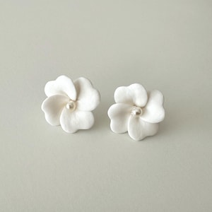 OLESYA EARRINGS | Bridal clay earrings, Bridal earrings, wedding earrings, floral earrings, minimalist accessories