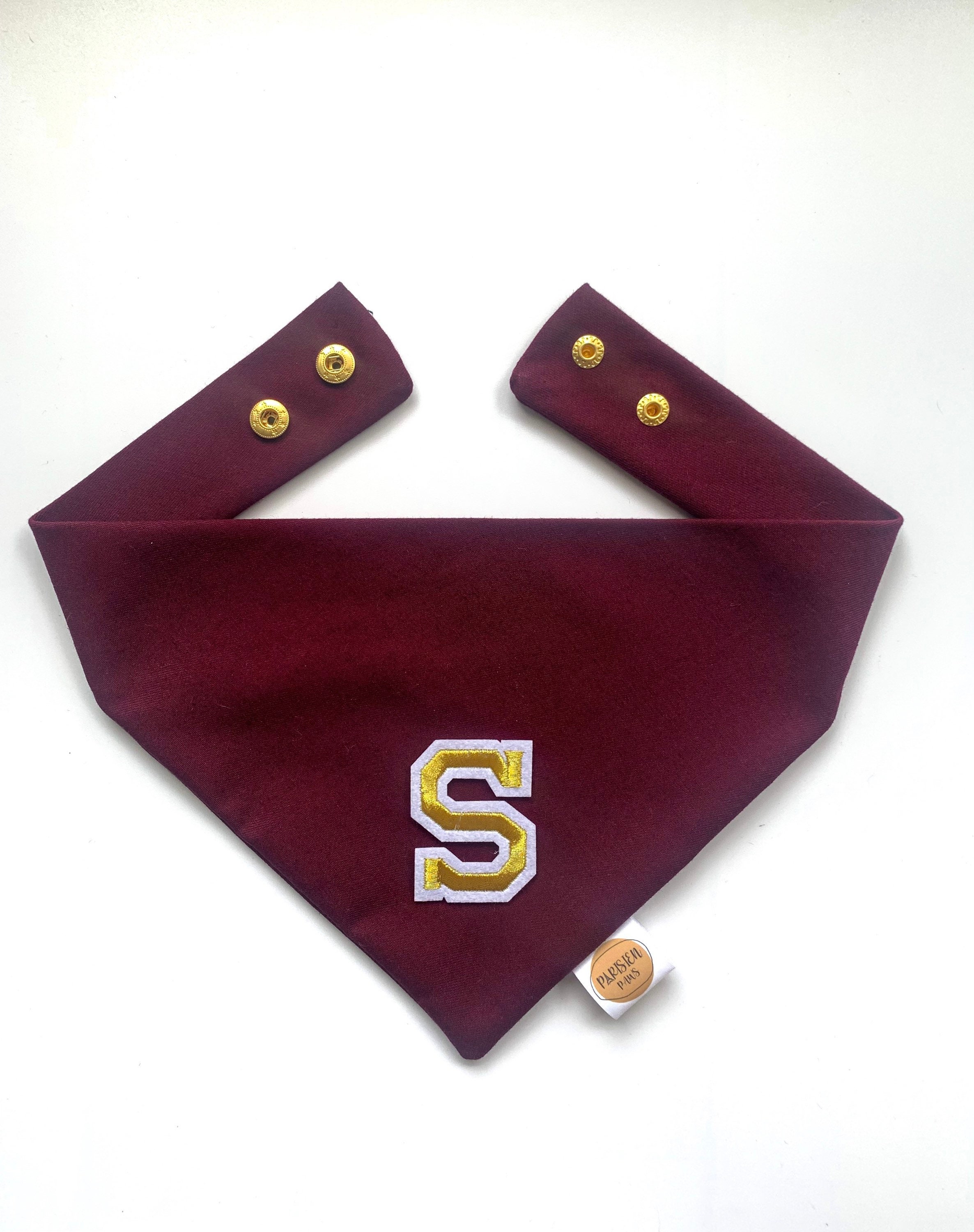 Bandana Initial Personnalisé Bourgogne Chien/Chat/Animal de Compagnie - Choisissez Votre Propre Lett