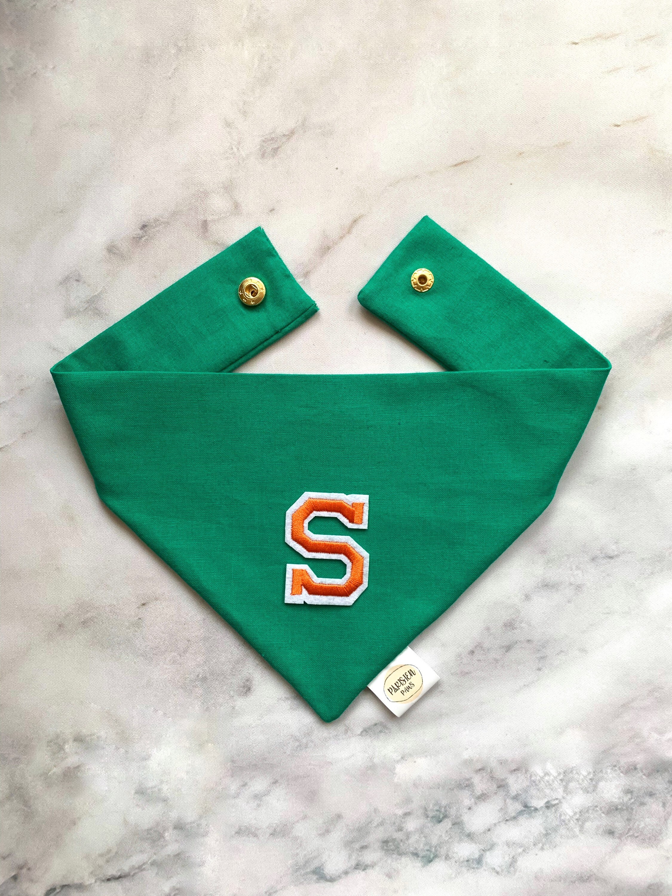 Bandana Initial Personnalisé Vert Pour Chien/Chat Animal de Compagnie - Choisissez Votre Propre Lett