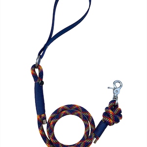 Mehrfarbige Hundeleine - Paracord & Biothane / Veganes Leder