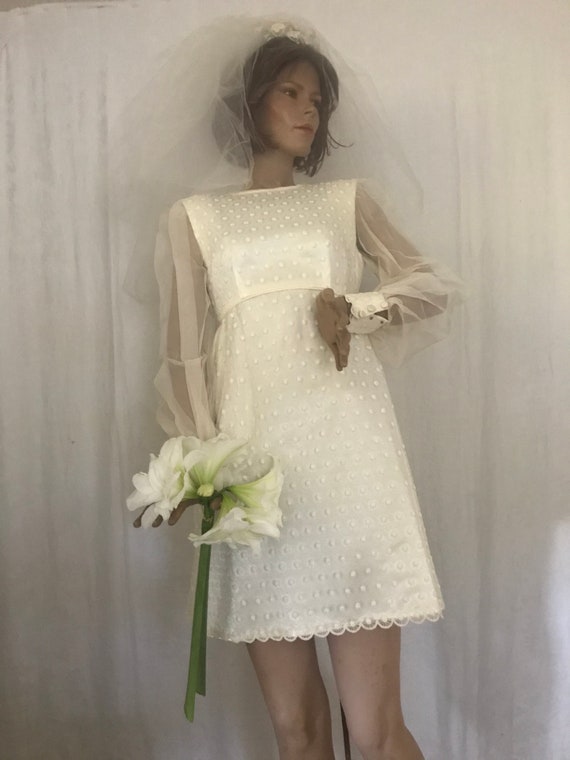 1960’s Semi-Empire Mod Wedding Dress