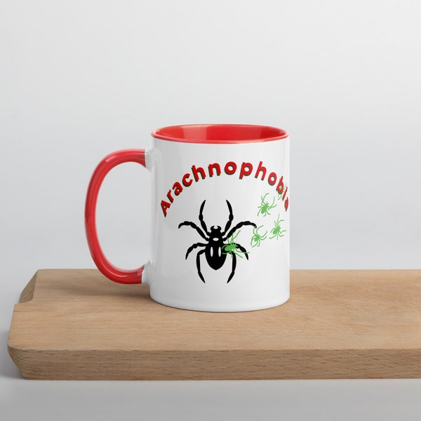 Arachnophobia Mug with Color Inside Spooky and Eew Cup Fearful Of Spiders The Most Favorite Time Of The Year Halloween