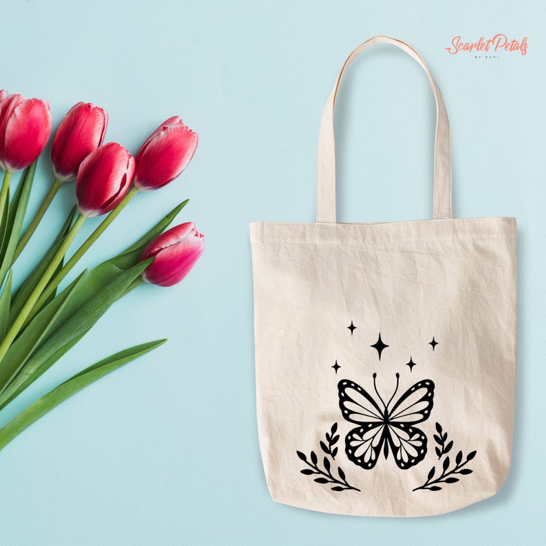 Custom Made Bag Butterfly Design Canvas Tote Bag Personalized Tote Bag
