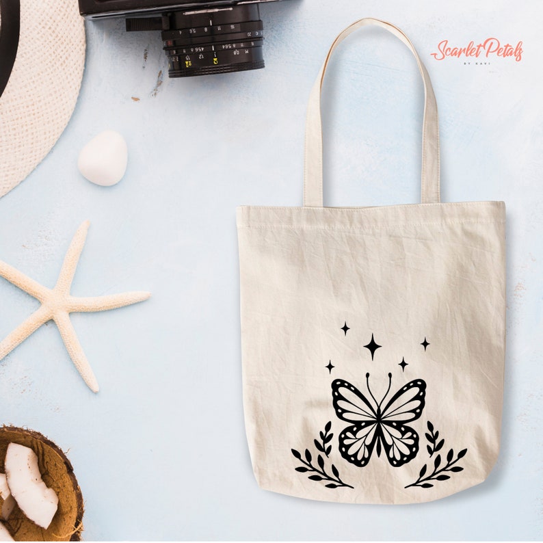 Custom Made Bag Butterfly Design Canvas Tote Bag Personalized Tote Bag