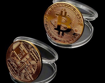 Pièce commémorative Bitcoin en métal à collectionner - Jeton souvenir en or, décoration cadeau Bitcoin