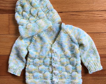 Hand Knit Baby Sweaters: 0-3 months