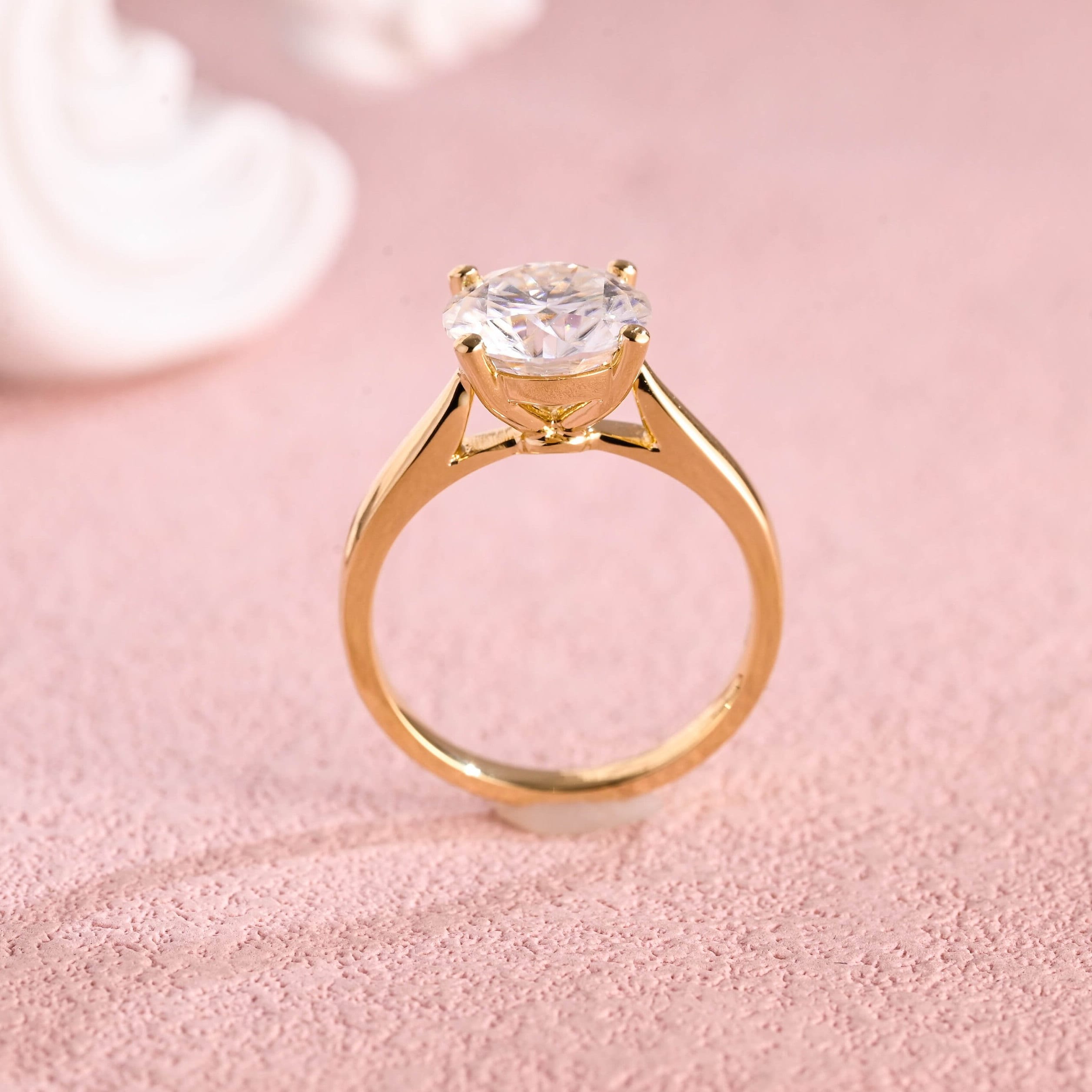 Custom Engagement Ring Setting 14K Gold Semi Mount Setting Only No Stone Custom Fit Any Shape, Plain Band Simple Solitaire Ring Setting