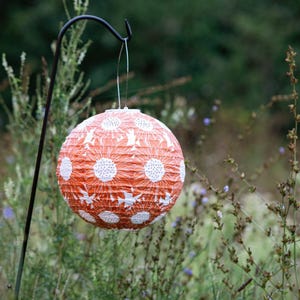Soji Stella - Sunflower - 12&quot; Solar Lantern - Persimmon