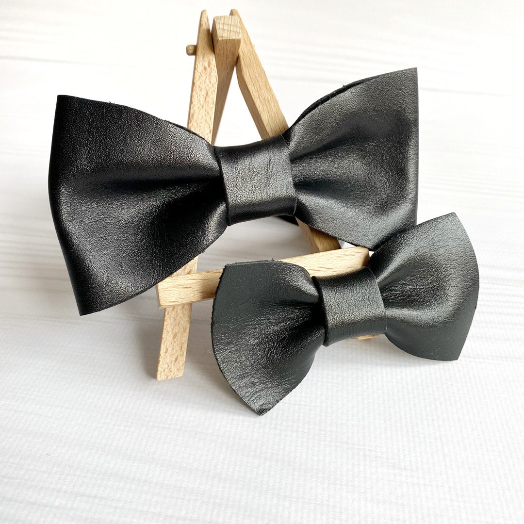 Matching Dog Outfits and Owners Leather Doggie Bow Ties Extra Large Dog